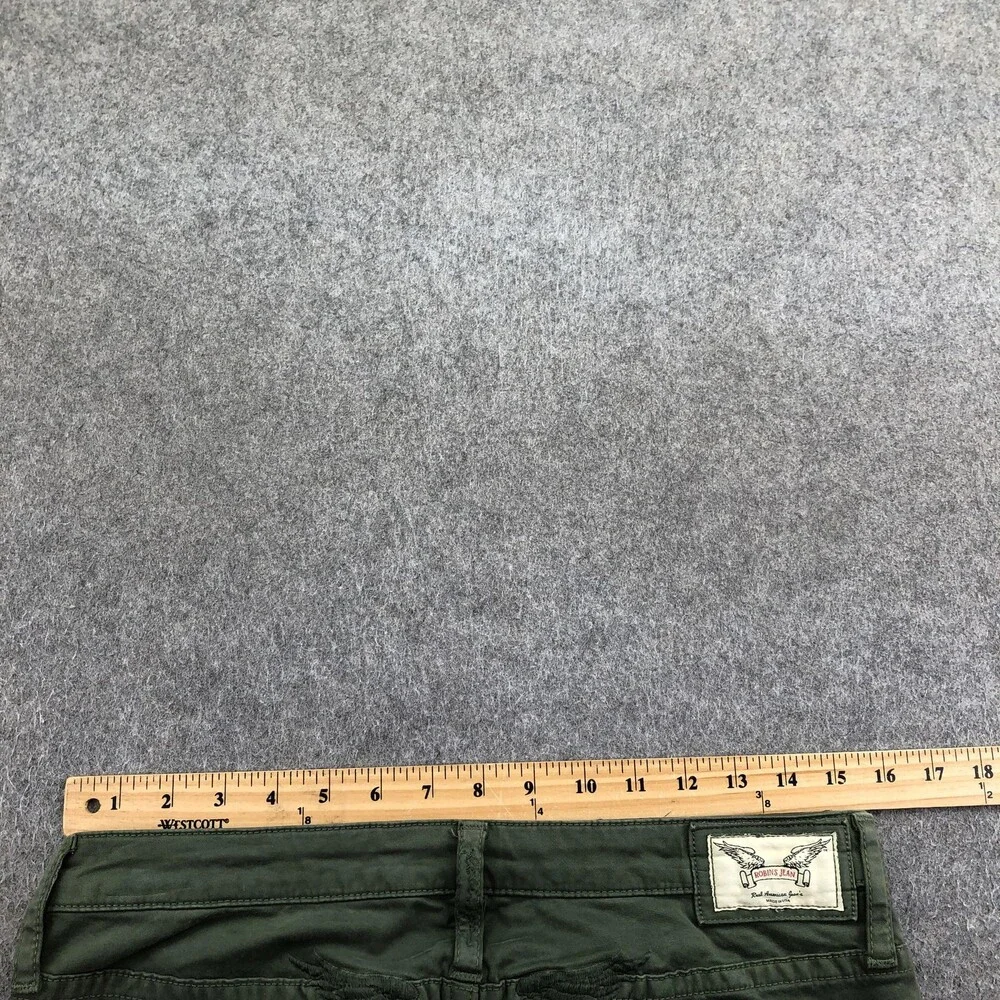 Robins Jean Jeans Mens 29 Green Slim Straight Denim Pants Made USA Casual